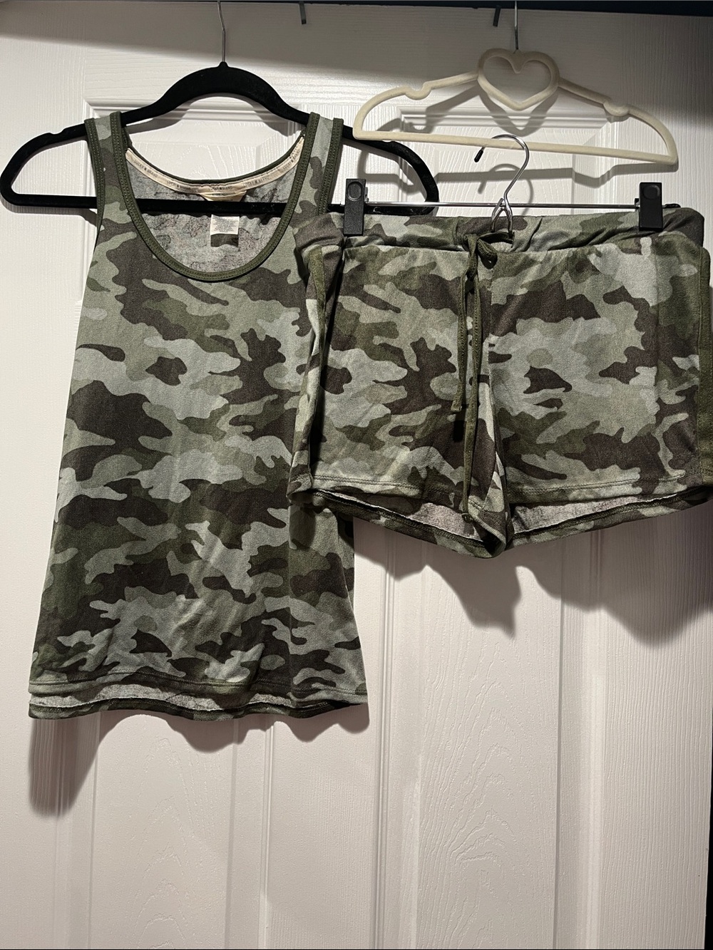 Lucky Brand Green Camo Tank & Shorts Pajama Set